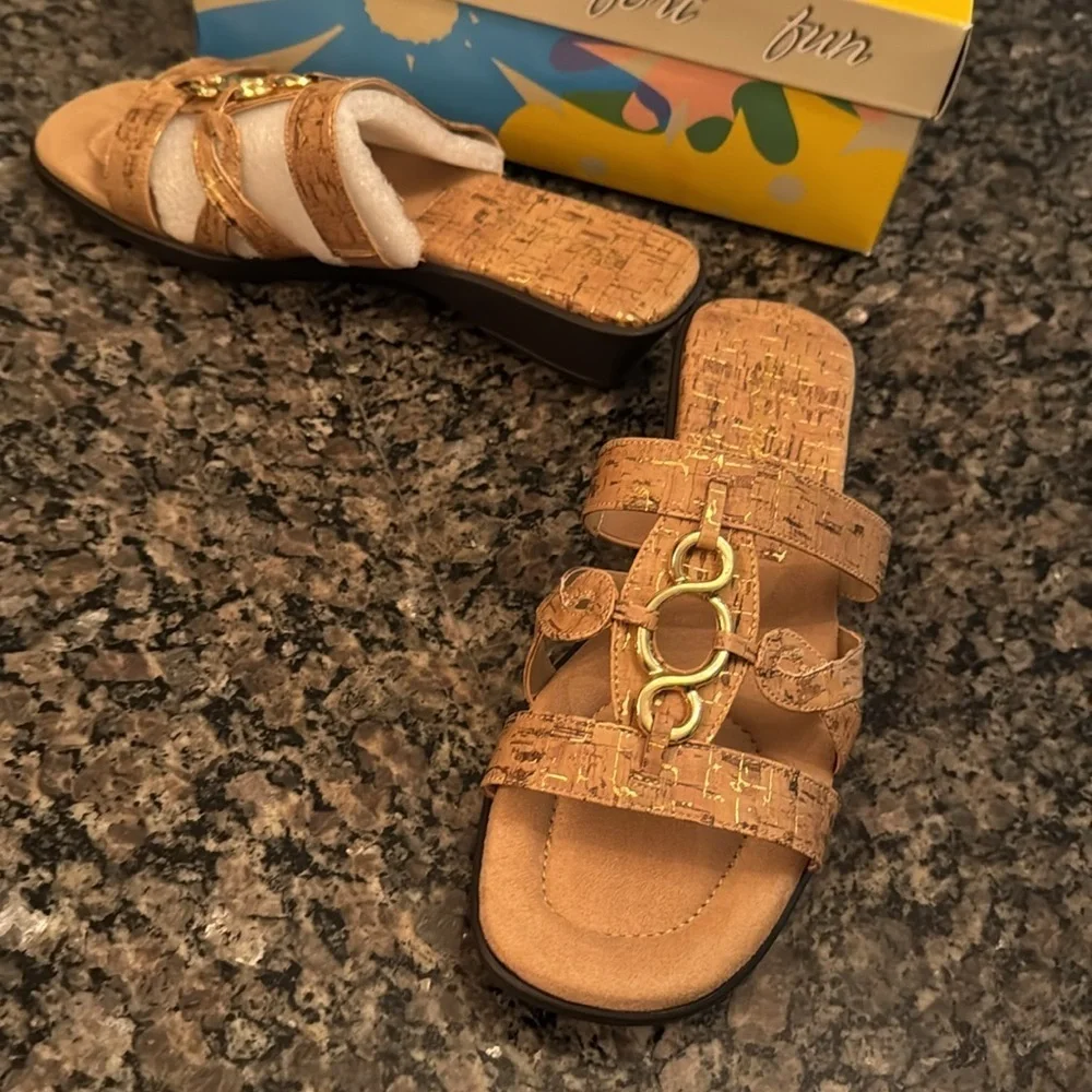 Easy Street cork with flex torrid slide sandal NIB 10W